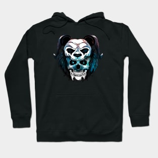 Blue Gothic Panda Skull Hoodie